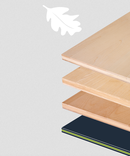 Three-layer hardwood panel